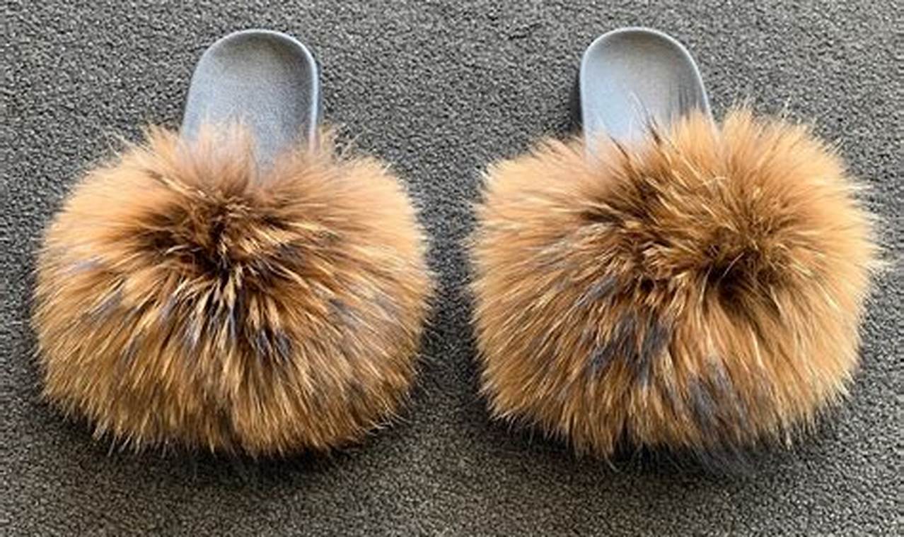 fur slide sandals